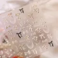 Nagelaufkleber im französischen Ballettstil mit eleganten Schleifen und Spitzenmustern - M-1459 Neues Relief mit transparenten Glassplittern