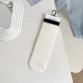 Minimalistische beige halflange damessokken, ademend katoen met schattig hartjespatroon sokken. - Eén maat / Wit