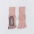 Pink non-slip five toe yoga socks pilates cotton athletic socks for women breathable grip - One Size / Pink