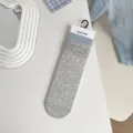 Dames slouch sokken grijs halverwege katoen casual ademend college stijl mode dagelijks gebruik - Eén maat / Lichtgrijs