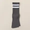 Grey cotton five toe socks for women mid tube athletic running yoga split toe socks - One Size / Dark Gray