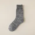Herren dicke Wollmischung Crew Socken Herbst Winter warme solide graue Freizeitsocken - Einheitsgröße / Dunkelgrau