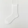 Women white lace mesh mid-tube socks, summer breathable ankle sock variant option item. - One Size / Pure White