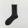 Black sheer lace trim mid-calf socks for women breathable summer mesh socks fashion style - One Size / Black