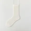Women white mesh lace crew socks summer thin breathable silk blend hosiery item. - One Size / Creamy White