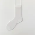 White women's mid-calf mesh lace trim socks, breathable summer thin slouch socks variant - One Size / Light Gray
