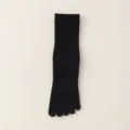 Men's Black Cotton Five Finger Socks Breathable Summer Toe Socks Mid Tube Business Socks - One Size / Black