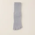 Men's cotton five-toe crew socks, breathable anti-odor split toe design for summer. - One Size / Light Gray