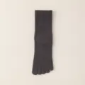 Men's pure cotton five toe socks summer thin breathable mid tube design dark gray split toe. - One Size / Dark Gray