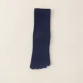 Men's pure cotton five-toe crew socks breathable summer thin separated toe athletic socks - One Size / Navy Blue