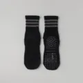 Chaussettes de yoga antidérapantes pour femmes, chaussettes de Pilates en coton pour fitness. - Taille unique / Noir