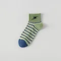Calcetines cortos de algodón para hombre con diseño de rayas verdes, transpirables. - Talla única / Rayo