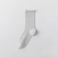 Women thin pure cotton mesh breathable crew socks grey stackable casual socks summer - One Size / Light Gray