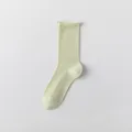 Leichte Baumwoll-Netz-Mittelsocken für Damen, atmungsaktive und bequeme Sommersocken. - Einheitsgröße / Hellgrün