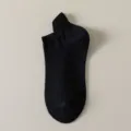 Comfortable black cotton low-cut boat socks for women, breathable short socks for daily wear. - One Size (35-39) / Black