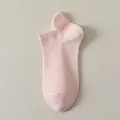 Women summer thin pure cotton boat socks short shallow mouth breathable comfortable pink socks - One Size (35-39) / Light Pink