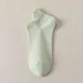 Women short cotton boat socks light green summer thin low cut breathable casual ankle socks - One Size (35-39) / Light Green