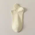 Women's summer thin pure cotton boat socks, anti-slip low-cut ankle socks, breathable. - One Size (35-39) / Light Yellow