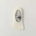 Non-slip five toe yoga socks for women, breathable cotton pilates fitness floor socks. - Creamy White