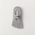 Women grey non-slip five toe yoga socks pilates fitness floor socks cotton boat socks - Light Gray