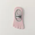 Women's five toe yoga socks pilates non slip cotton athletic fitness floor socks pink - Pink