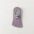 Women's five-toe non-slip yoga socks breathable cotton pilates fitness floor socks. - Purple