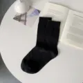 Calzini a metà polpaccio in rete nera da donna, calzini estivi sottili in cotone traspirante. - Taglia unica / Maglia Trifoglio / Nero