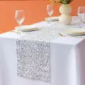 Runner da tavola con paillettes stile nordico per decorazione festa matrimonio argento. - 30*180cm / Argento