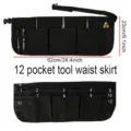 Grembiule da lavoro multiuso con 12 tasche cintura porta attrezzi professionale nera. - 62*23 cm / Nero