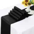 Corsia da tavolo in raso nero per decorazione festa di nozze, elegante runner da tavola. - Nero