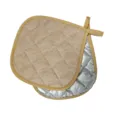 Küchen Topflappen hitzebeständig silberne Beschichtung Baumwolle Backen Hängeschlaufe - 1 Stück / Khaki