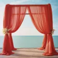 Tenda Chiffon Corallo Arco Matrimonio 8M Mare Festa Sfondo Tendaggio Decorazione - Rosso ruggine