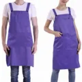 Adjustable polyester work apron with multi pockets for restaurant waiters and chefs. - Purple