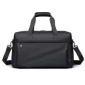 Gran bolsa de viaje negra capacidad minimalista impermeable deporte fitness equipaje. - Negro