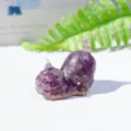 Crystal resin cat figurine natural amethyst gemstone cute up tailed animal decor home. - Amethyst