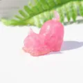 Pink crystal resin cat figurine, cute desktop ornament for home and office decoration. - Enhanced Deep Pink