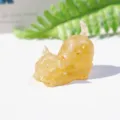 Natural crystal stone resin stretching cat figurine cute desktop home office ornament - Lemon Yellow