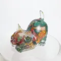 Crystal crushed stone epoxy resin cat figurine tabletop home office desktop decoration ornament. - Ocean Jasper