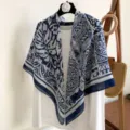 Retro elegant printed square scarf women fashion versatile 110cm summer thin fashion shawl - 10