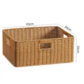 Panier de rangement en rotin synthetique avec poignees pour meuble de salle de bain 43cm - 3 Poignées / 43x34x18cm / Café Clair