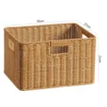 Imitatie rattan opbergmand rechthoekige badkamer organisator met handgrepen 35x27x21cm - 35x27x21cm