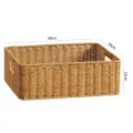 Gevlochten opbergmand imitatie rotan voor badkamer organizer opbergdoos 38x29x13cm - 38x29x13cm