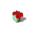 Perle en verre boîte cadeau verte de Noël nœud rouge accessoire bijoux DIY breloque - Cadeau Carré Vert (T7052) / Environ 12mm