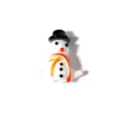 Perle bonhomme de neige en verre, écharpe colorée et chapeau noir pour bijoux DIY. - Grand Bonhomme de Neige (T7052) / Env. 24x21mm