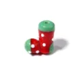 Perle de verre de Noël forme botte rouge charmant accessoire de bijoux DIY variante - Chaussette de Noël (T7052) / Environ 19x15mm
