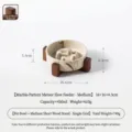 Minimalist marble pattern pet slow feeder ceramic bowl with acacia wood stand, medium size - Medium Marble Slow Feeder + Single Stand