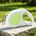 Correa retráctil automática para perros en blanco y verde para paseos al aire libre - Estilo con Forma de Concha / 3m / Verde