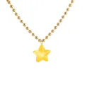 Stilvolle gelbe Harz-Stern-Halskette mit goldenen Perlen für modische Damen und junge Mädchen Schmuck. - Gelb