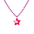 Premium leuchtende LED pinke Sternen-Halskette mit Perlenkette für Party-Dekor - Fuchsia