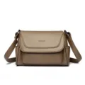 Brown leather crossbody bag stylish shoulder small square bag for women fashion casual - 27*12*18 / Elephant Gray